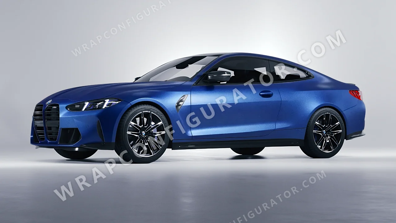 Blue BMW M4 Coupe 2024 wrapped in ORACAL Night Blue 970RA-196M