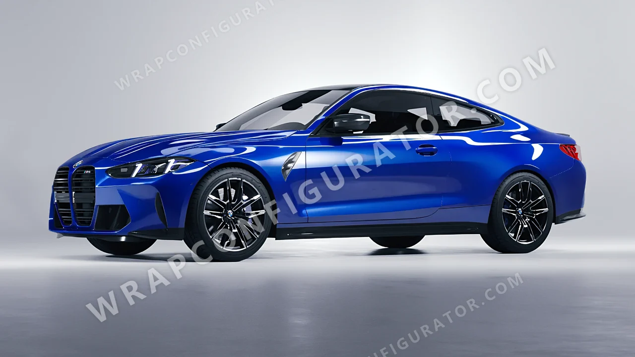 Blue BMW M4 Coupe 2024 wrapped in ORACAL Night Blue 970RA-511G