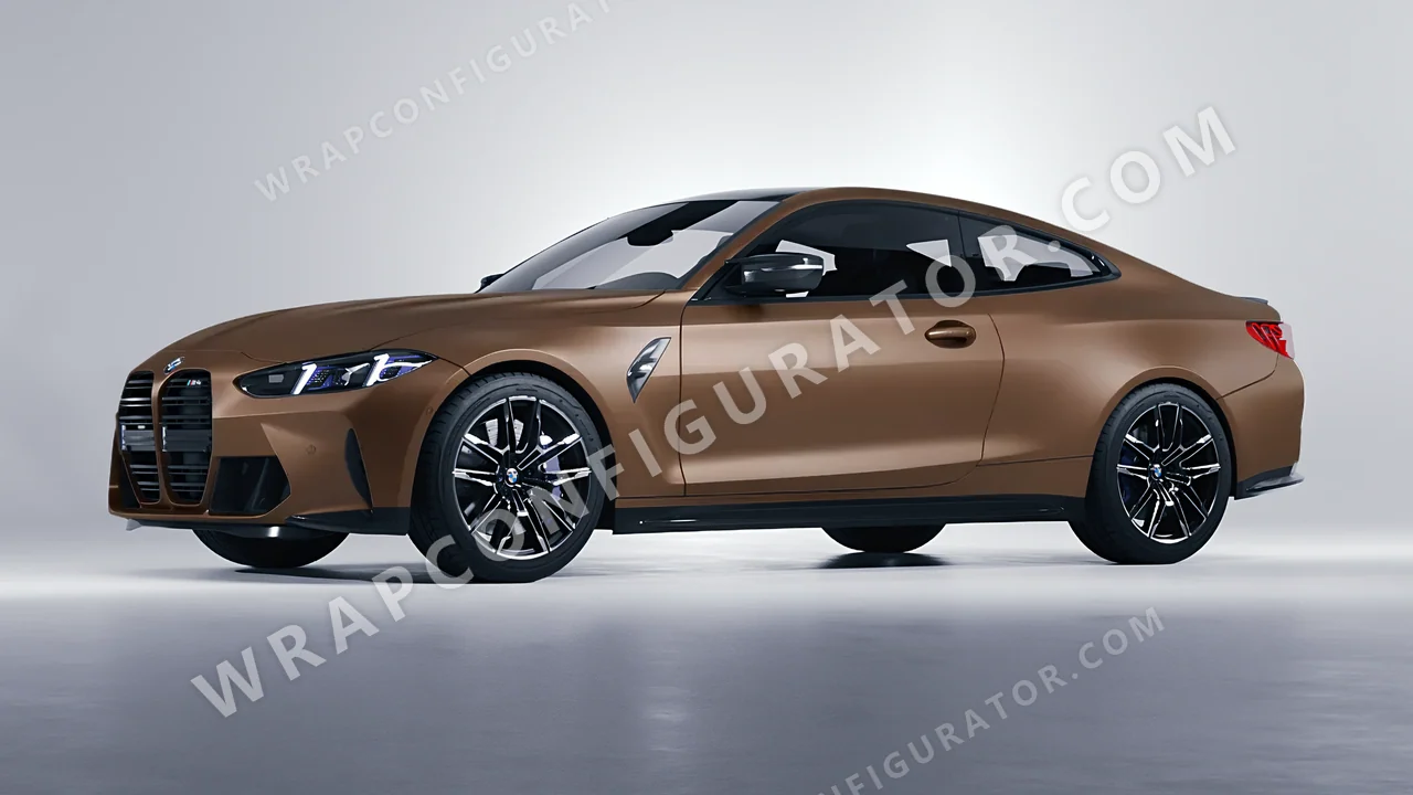 Brown BMW M4 Coupe 2024 wrapped in 3M Matte Brown Metallic M209