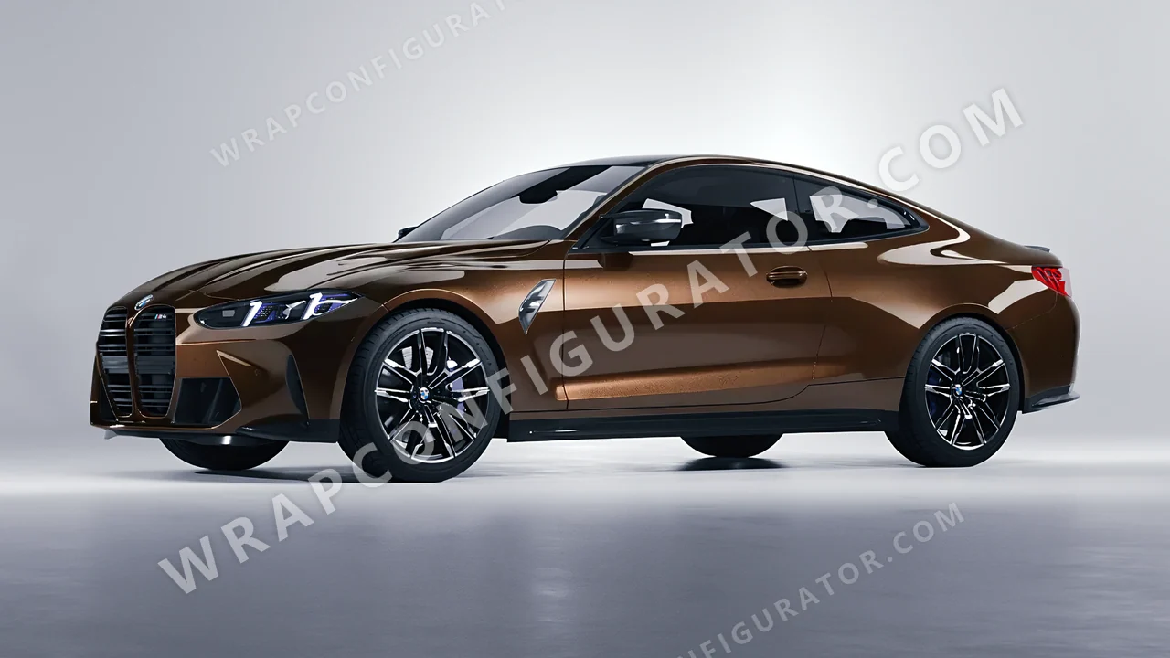 Brown BMW M4 Coupe 2024 wrapped in ORACAL Orient Brown 970RA-874G