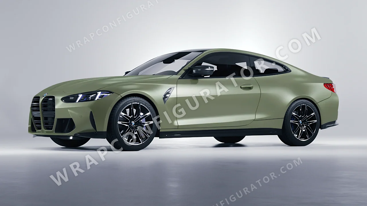 Green BMW M4 Coupe 2024 wrapped in 3M Komodo Green S56