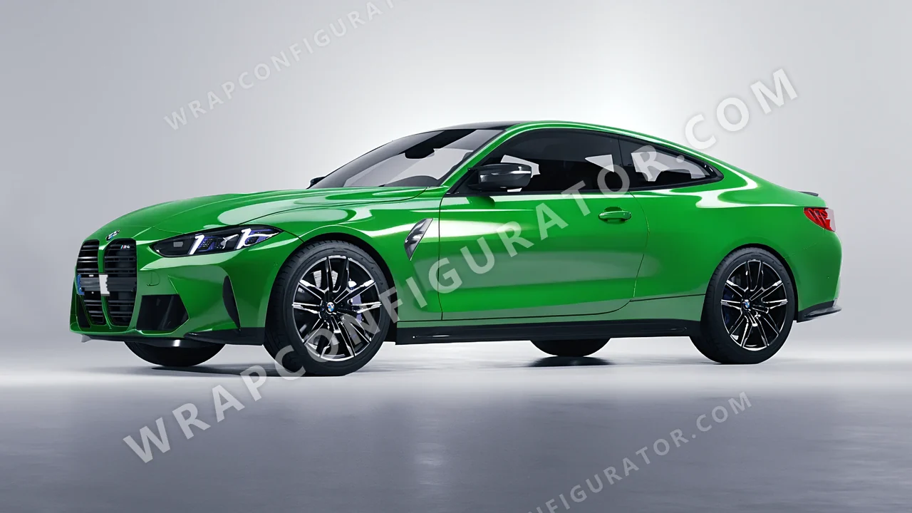 Green BMW M4 Coupe 2024 wrapped in Avery Dennison Grass Green SW900-758-O