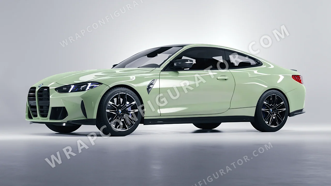 Green BMW M4 Coupe 2024 wrapped in Avery Dennison Light Pistachio SW900-728-O