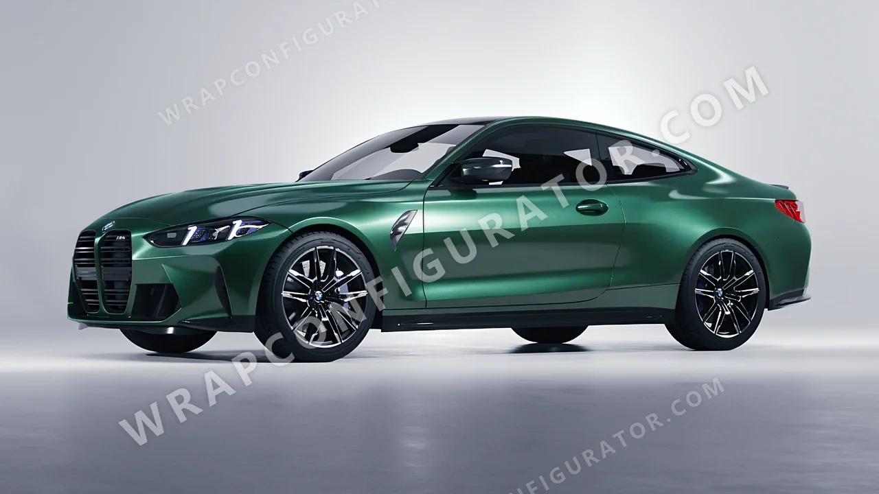 Green BMW M4 Coupe 2024 wrapped in Avery Dennison Pearl Dark Green SW900-796-S