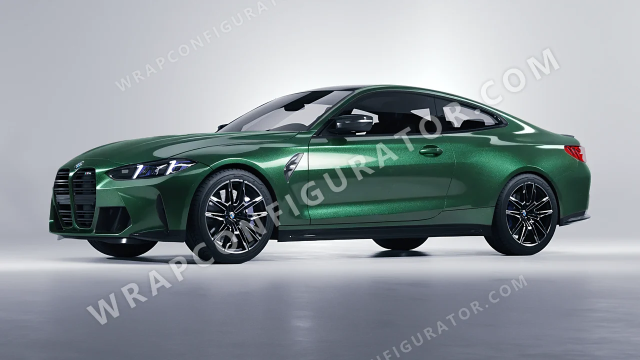 Green BMW M4 Coupe 2024 wrapped in Avery Dennison Radioactive SW900-762-M