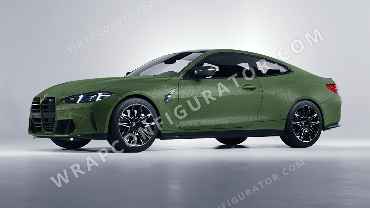 Green BMW M4 Coupe 2024 wrapped in Avery Dennison Rugged Marsh Green SW900-738-X