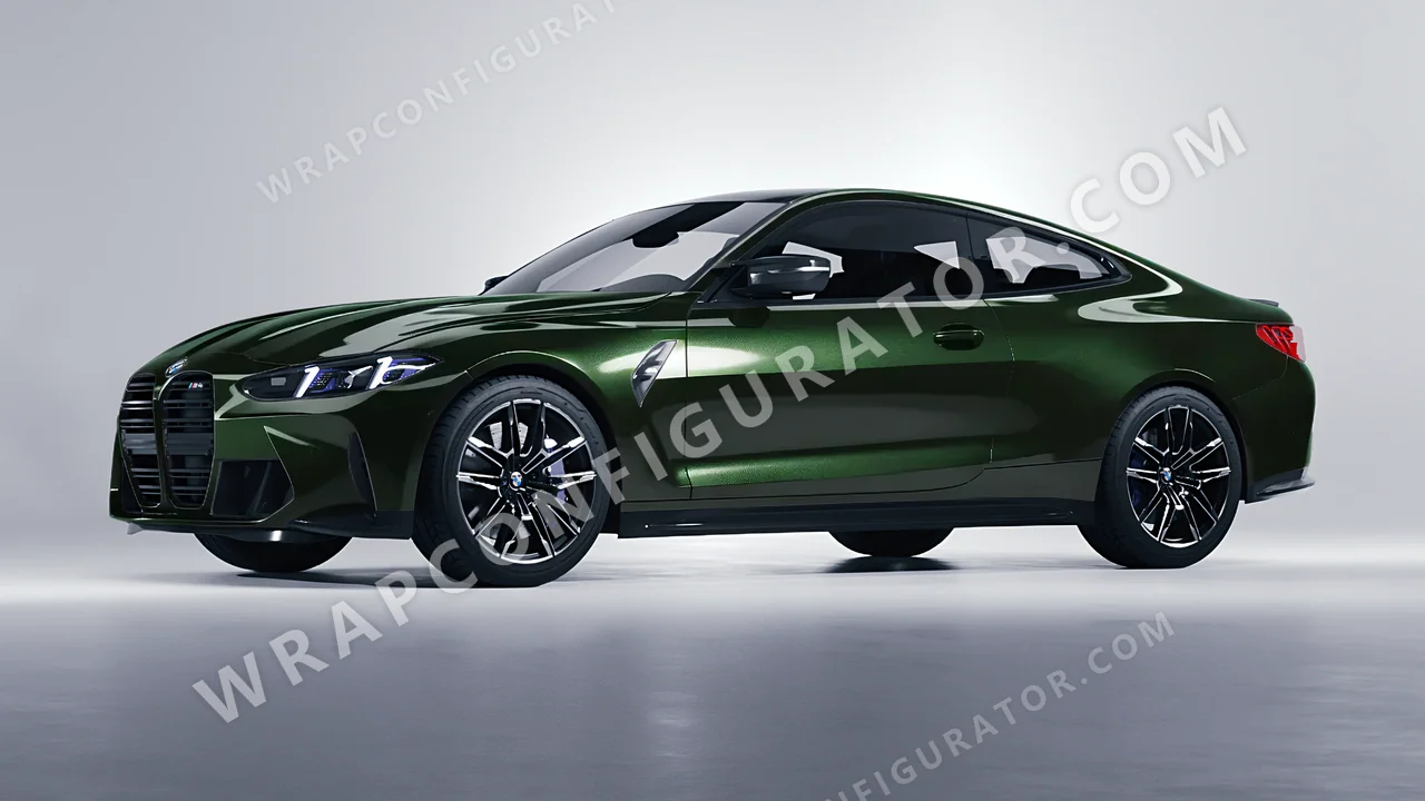 Green BMW M4 Coupe 2024 wrapped in Colourshield PPF by HyperPro Dark Forest Green HGM74-P