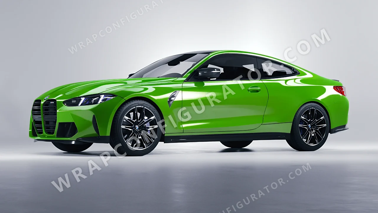 Green BMW M4 Coupe 2024 wrapped in Colourshield PPF by HyperPro Kelly Green HGF30-P