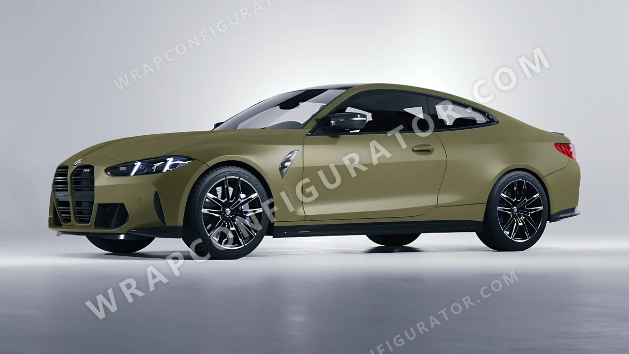 Green BMW M4 Coupe 2024 wrapped in Colourshield PPF by HyperPro Khaki Green SMF05-P