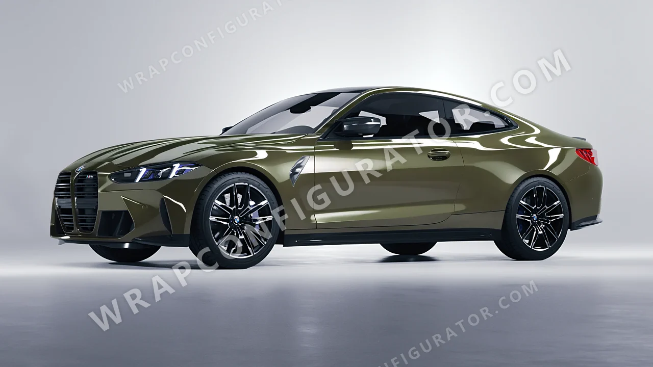 Green BMW M4 Coupe 2024 wrapped in Colourshield PPF by HyperPro Laurel Green HGF28-P
