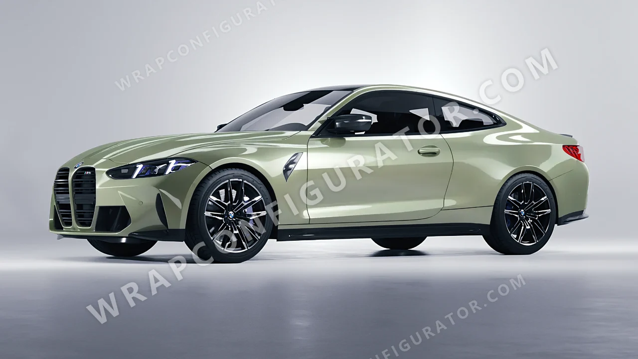 Green BMW M4 Coupe 2024 wrapped in Colourshield PPF by HyperPro Light Laurel Green HGM66-P