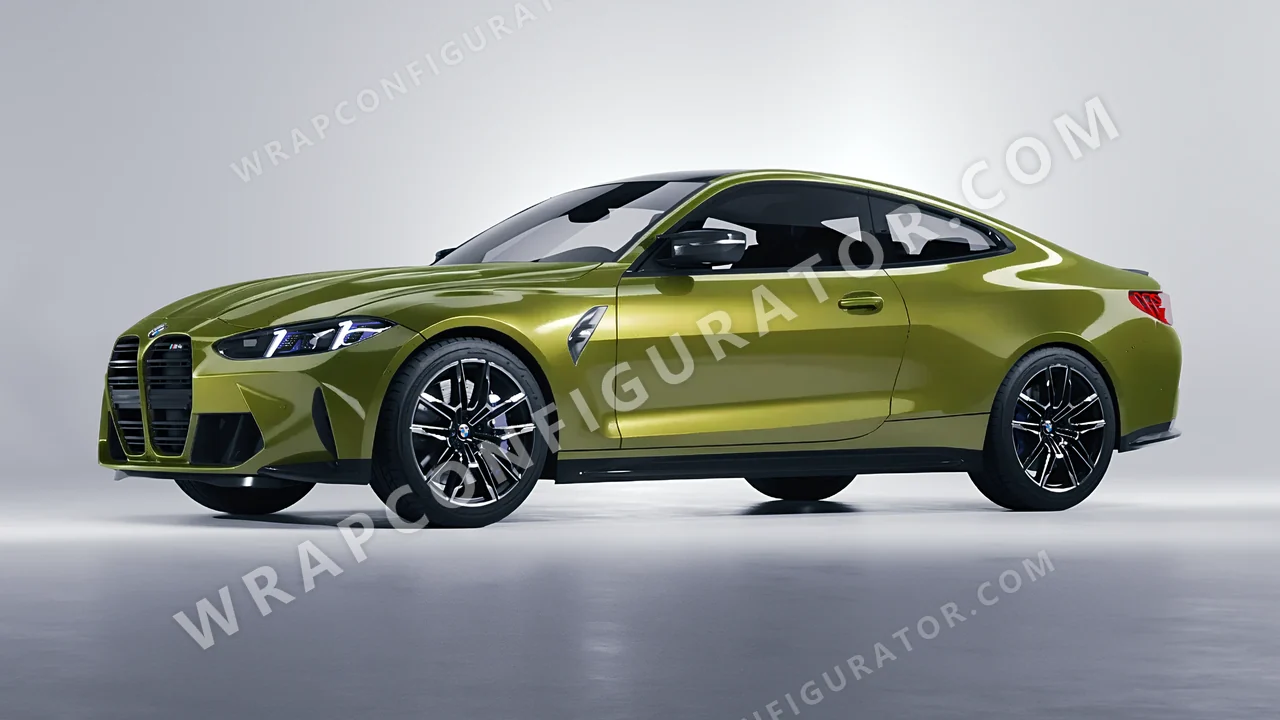 Green BMW M4 Coupe 2024 wrapped in Colourshield PPF by HyperPro Olive Green HGM25-P