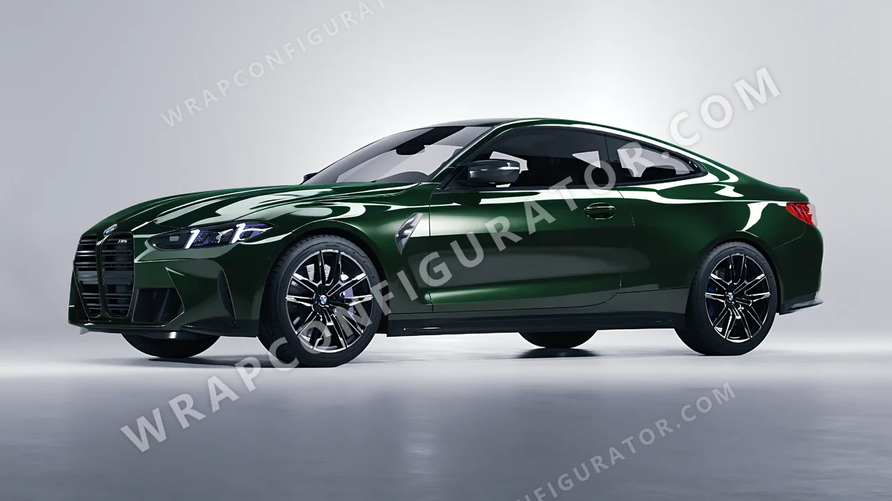 Green BMW M4 Coupe 2024 wrapped in Colourshield PPF by HyperPro Racing Green HGF84-P
