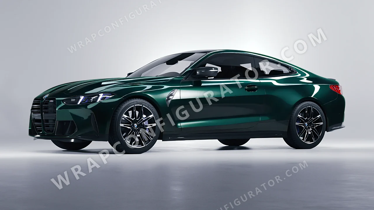 Green BMW M4 Coupe 2024 wrapped in Colourshield PPF by HyperPro Sacramento Green HGF35-P