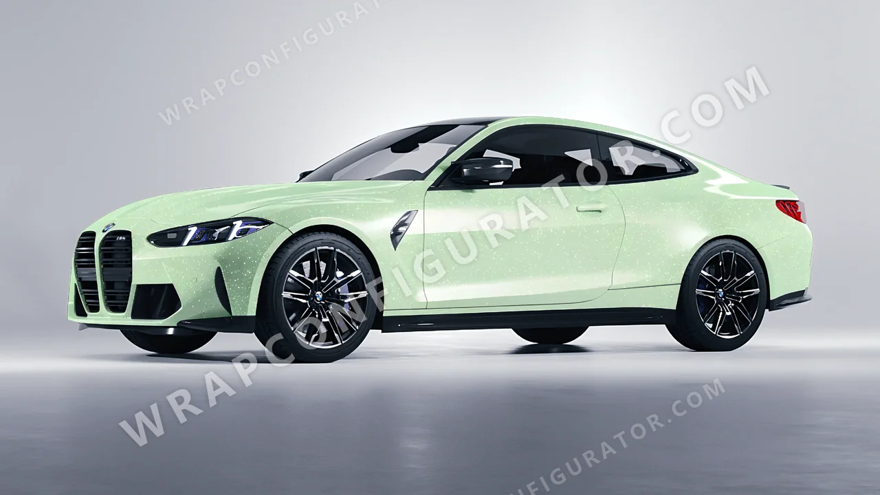 Green BMW M4 Coupe 2024 wrapped in Colourshield PPF by HyperPro Spring Green GPF08-P