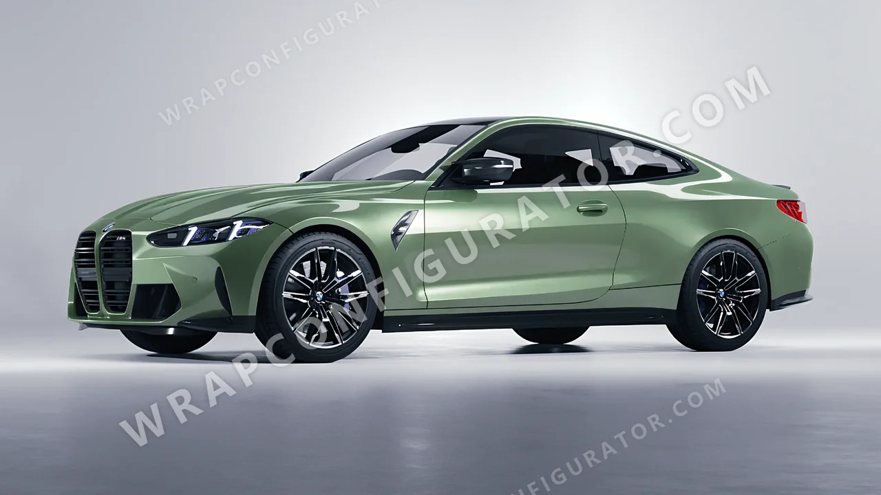 Green BMW M4 Coupe 2024 wrapped in Colourshield PPF by HyperPro Spring Green HGM69-P