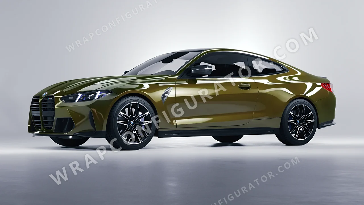 Green BMW M4 Coupe 2024 wrapped in Inozetek Dynamic PPF Army Green DPPF933