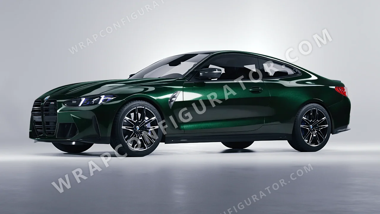 Green BMW M4 Coupe 2024 wrapped in Inozetek Dynamic PPF Dark Emerald DPPF930
