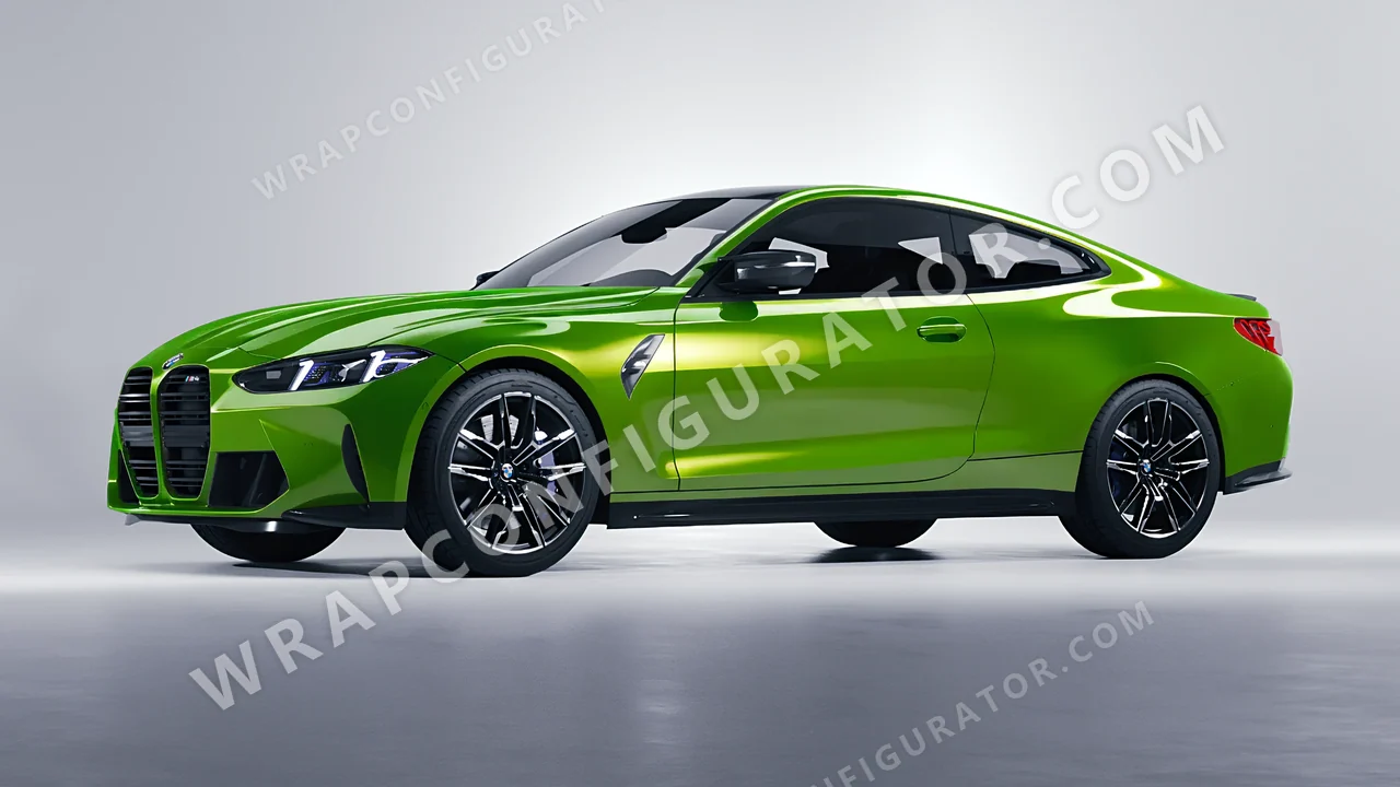 Green BMW M4 Coupe 2024 wrapped in Inozetek Dynamic PPF Drift HQ Java Green DHQ999
