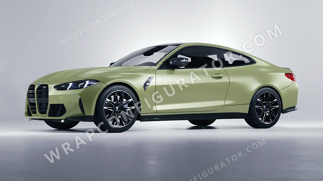 Green BMW M4 Coupe 2024 wrapped in Inozetek Dynamic PPF Khaki Green DPPF812
