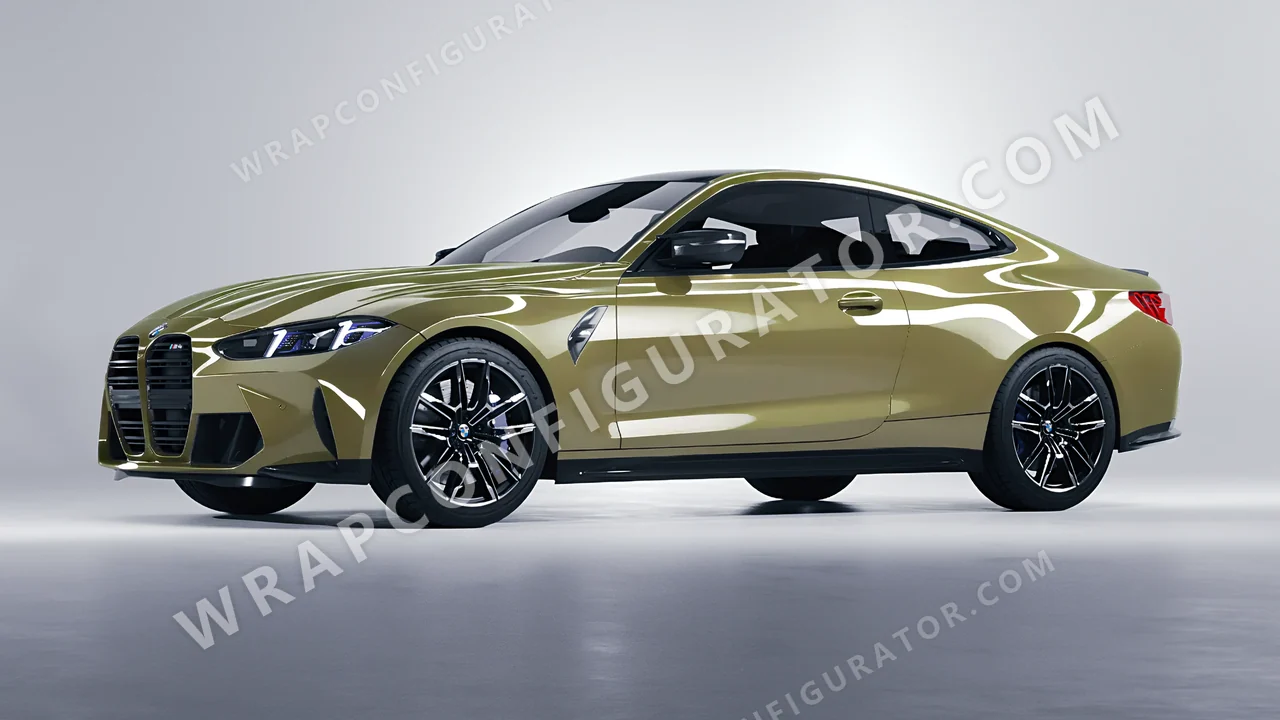 Green BMW M4 Coupe 2024 wrapped in Inozetek Dynamic PPF Khaki Green DPPF932