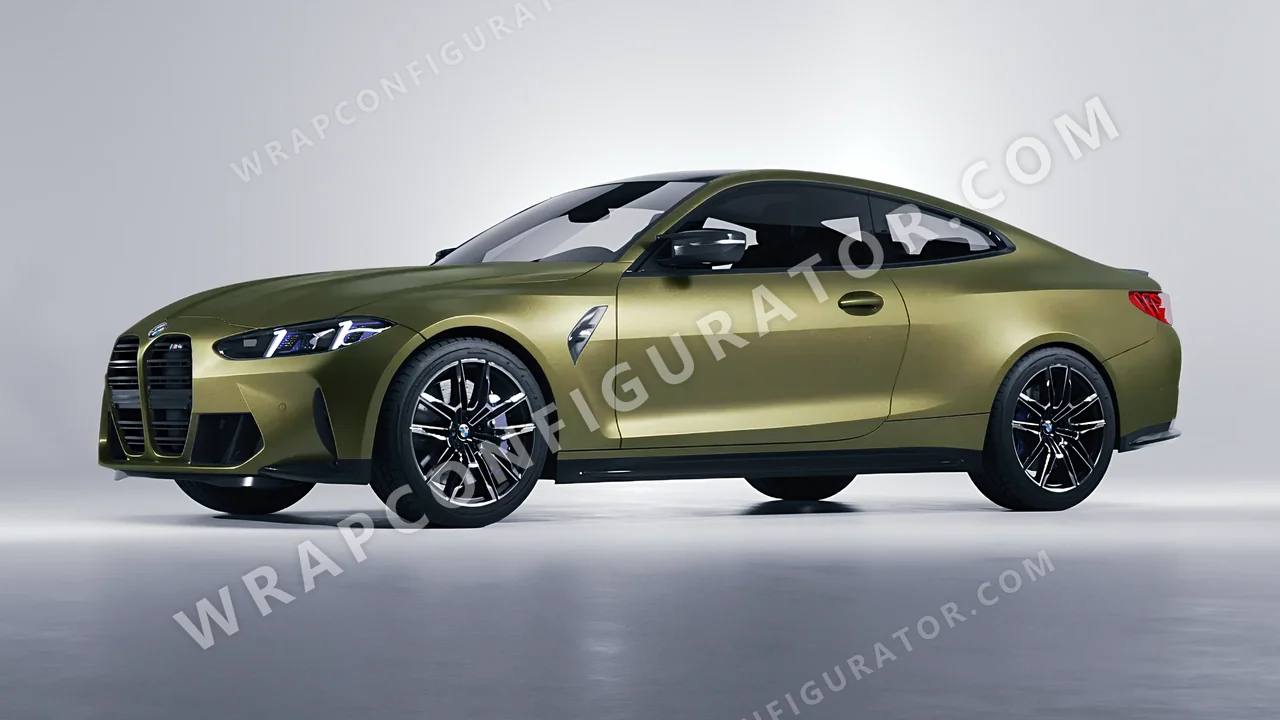 Green BMW M4 Coupe 2024 wrapped in Inozetek Dynamic PPF Titanium Green DPPF817