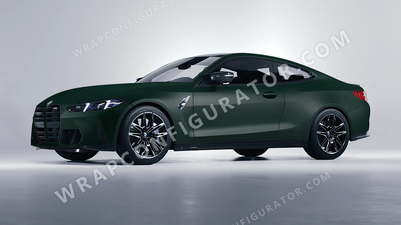 Green BMW M4 Coupe 2024 wrapped in KPMF Frozen Emerald Matt K75577