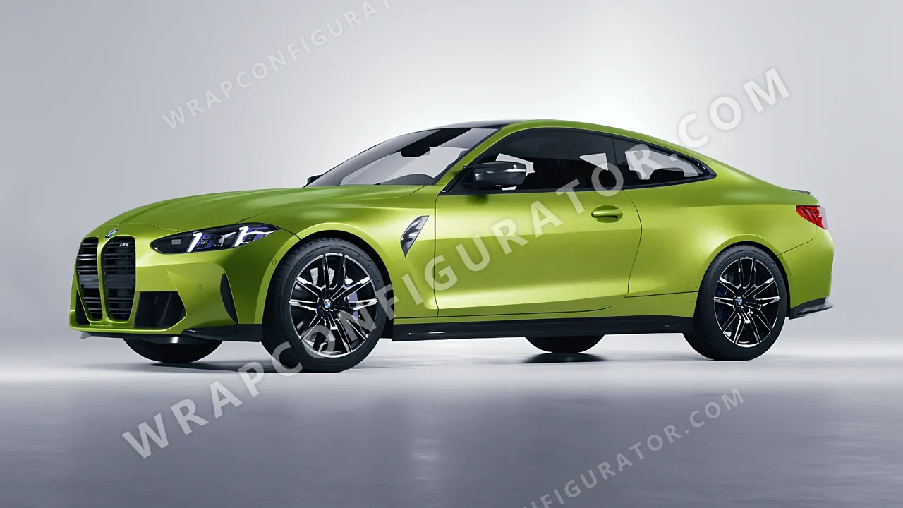 Green BMW M4 Coupe 2024 wrapped in KPMF Matt Dynamic Lime K75503