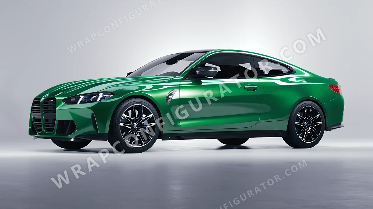 Green BMW M4 Coupe 2024 wrapped in ORACAL Police Green 970RA-612G