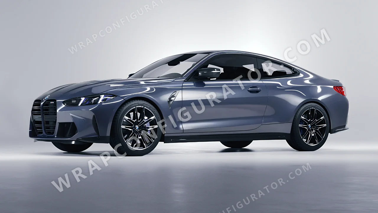 Grey BMW M4 Coupe 2024 wrapped in 3M Gloss Glacier Gray GP291
