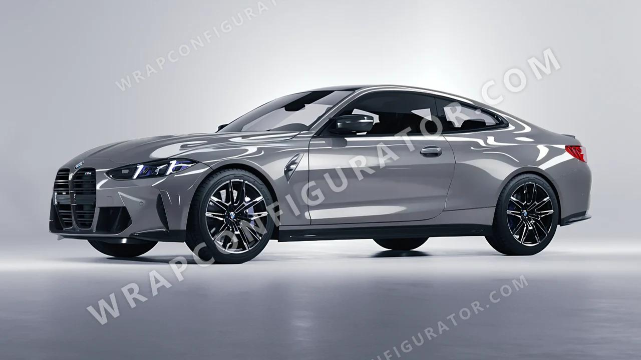 Grey BMW M4 Coupe 2024 wrapped in 3M Gloss Storm Gray G31