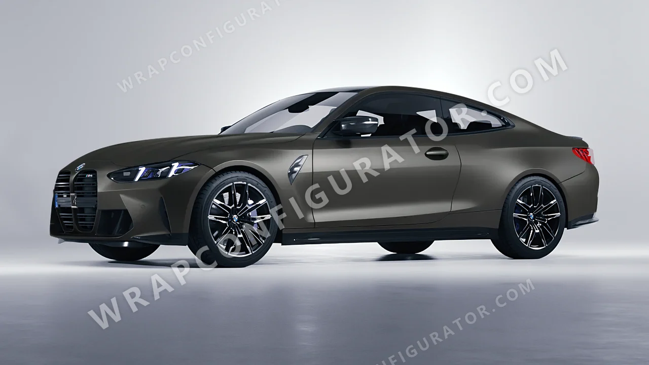 Grey BMW M4 Coupe 2024 wrapped in 3M Matte Charcoal Metallic M211