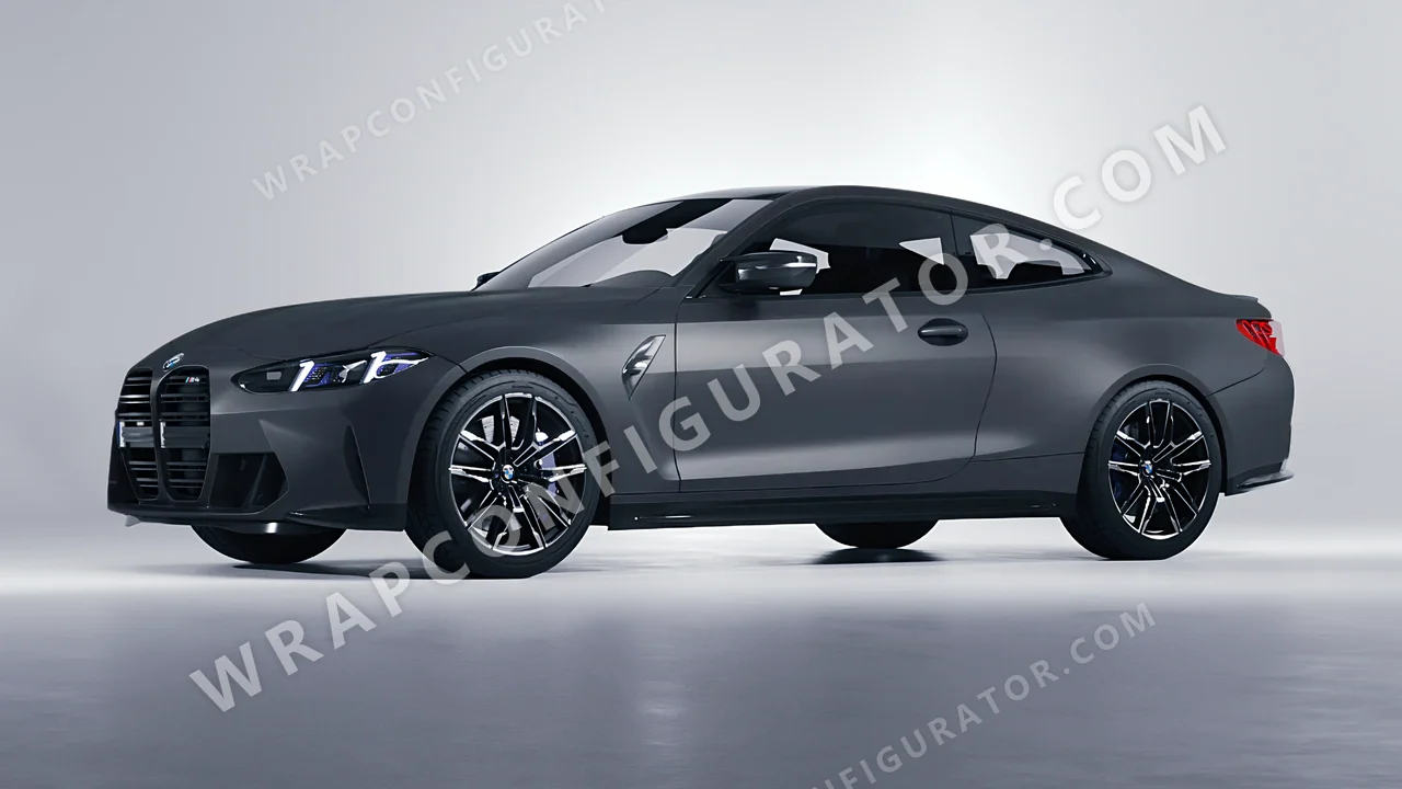 Grey BMW M4 Coupe 2024 wrapped in 3M Matte Dark Gray M261