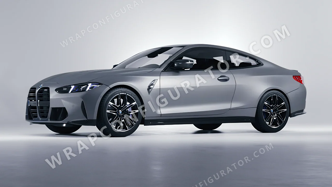 Grey BMW M4 Coupe 2024 wrapped in 3M Matte Gray Aluminum M230