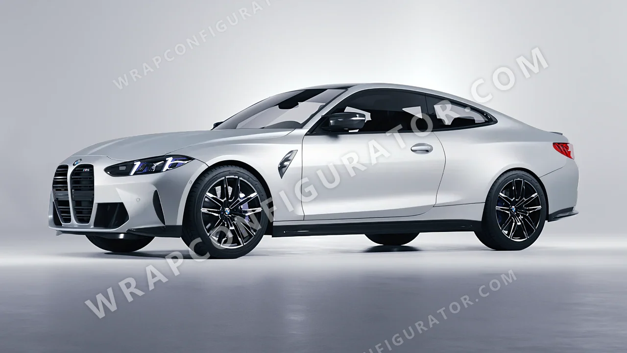 Grey BMW M4 Coupe 2024 wrapped in 3M Matte Silver M21