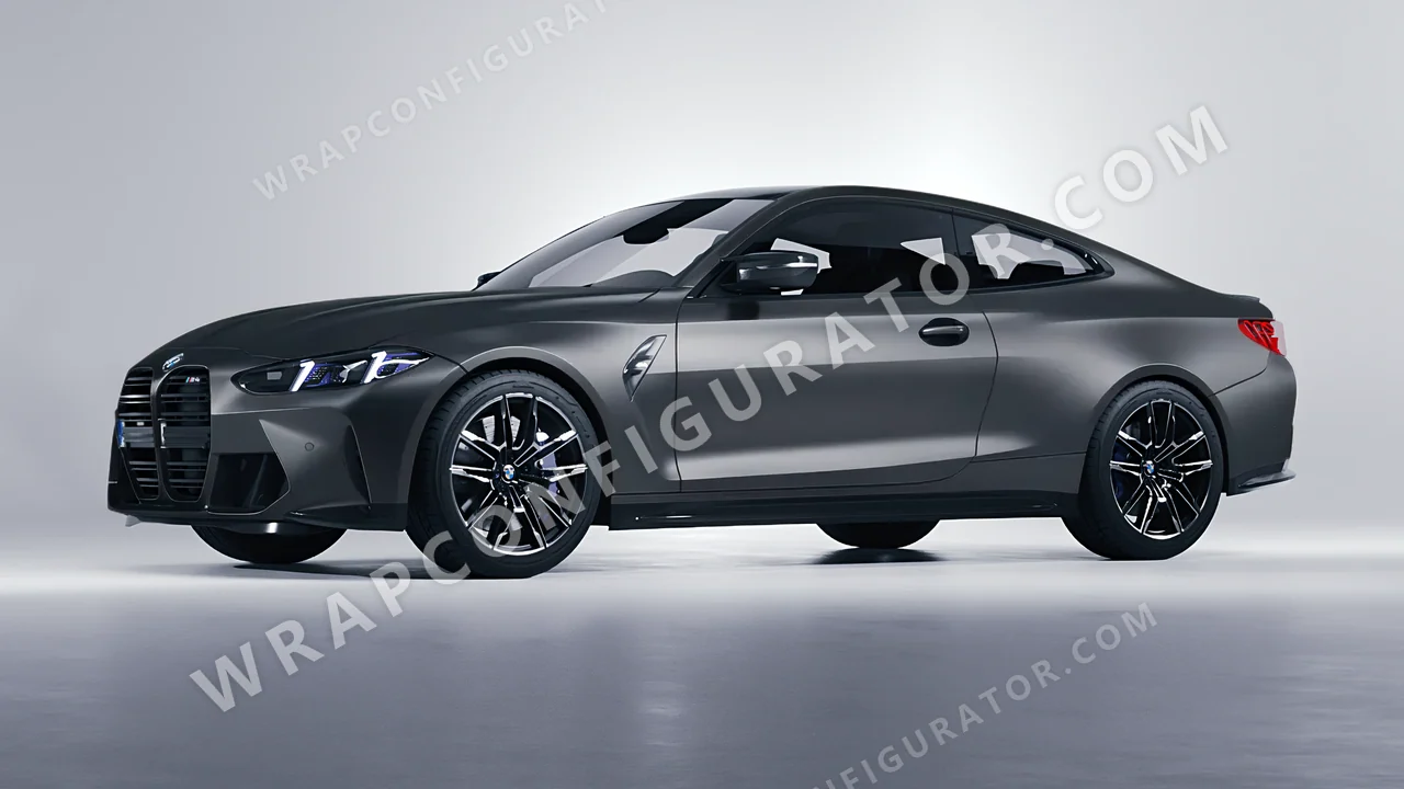 Grey BMW M4 Coupe 2024 wrapped in 3M Satin Dark Gray S261