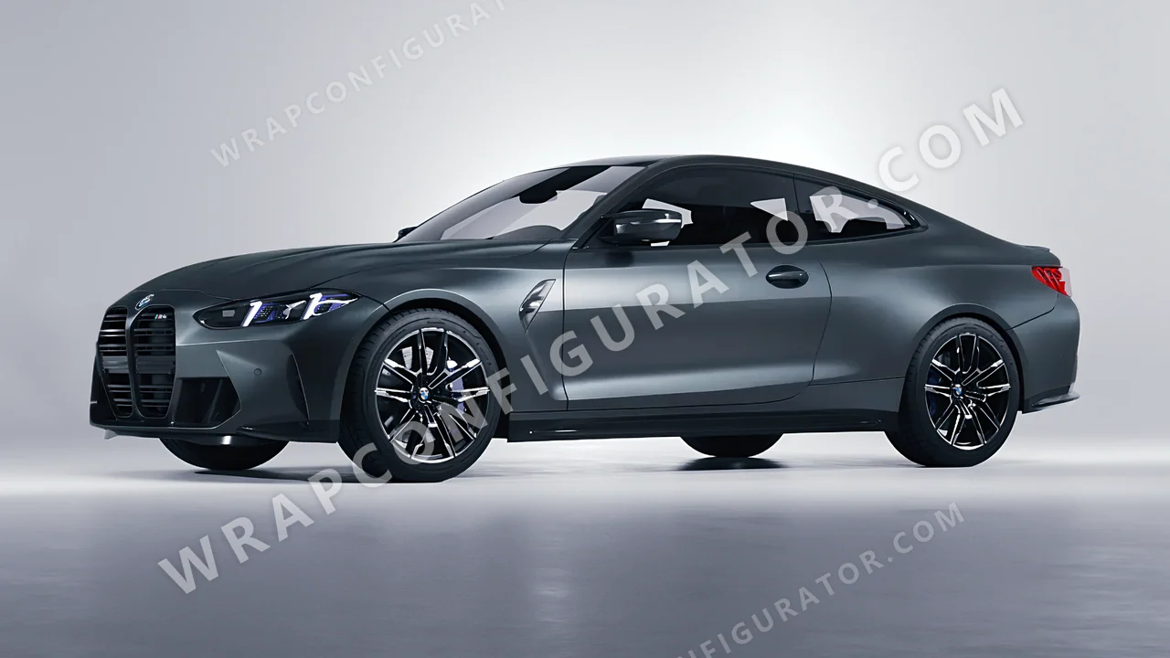 Grey BMW M4 Coupe 2024 wrapped in Avery Dennison Anthracite SW900-858-M