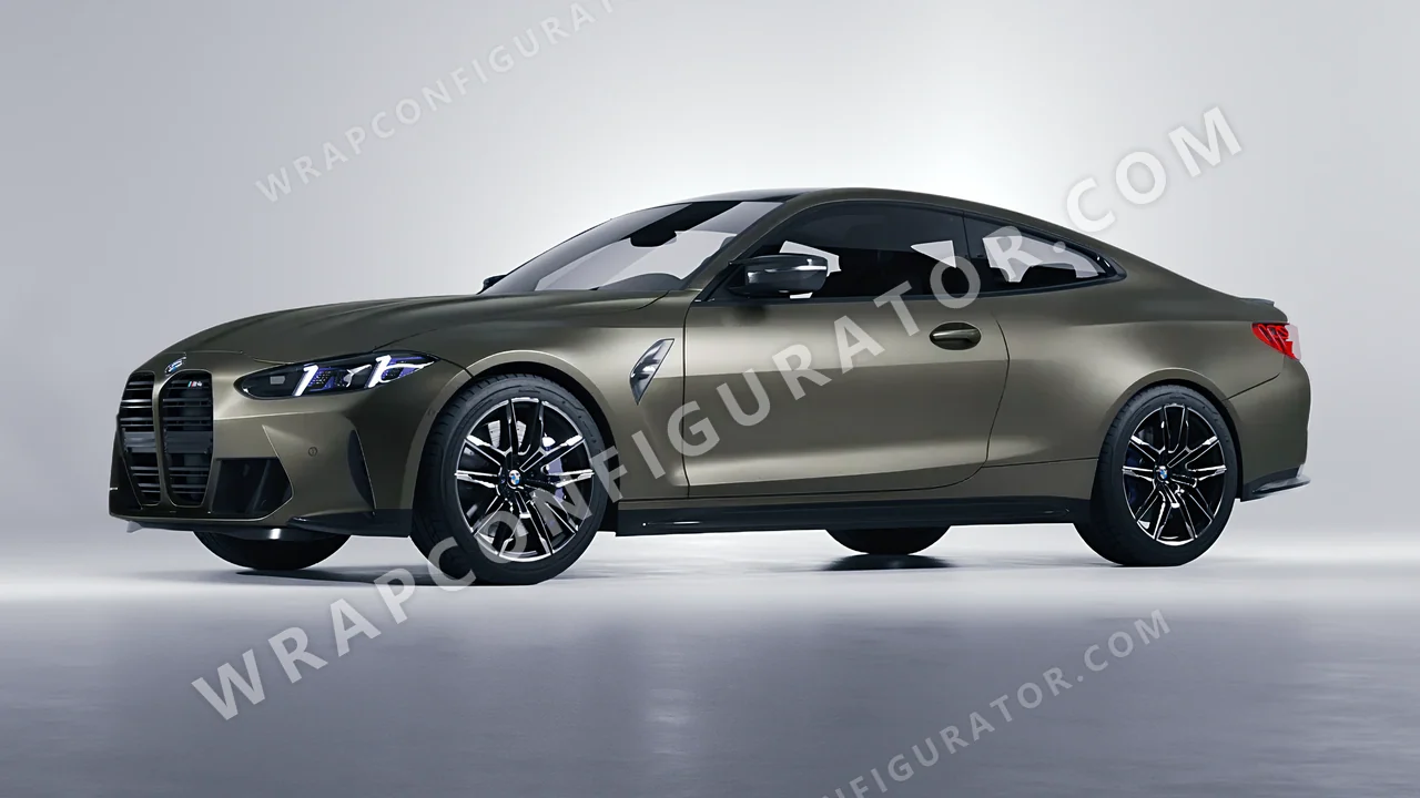 Grey BMW M4 Coupe 2024 wrapped in Avery Dennison Gunmetal SW900-840-M