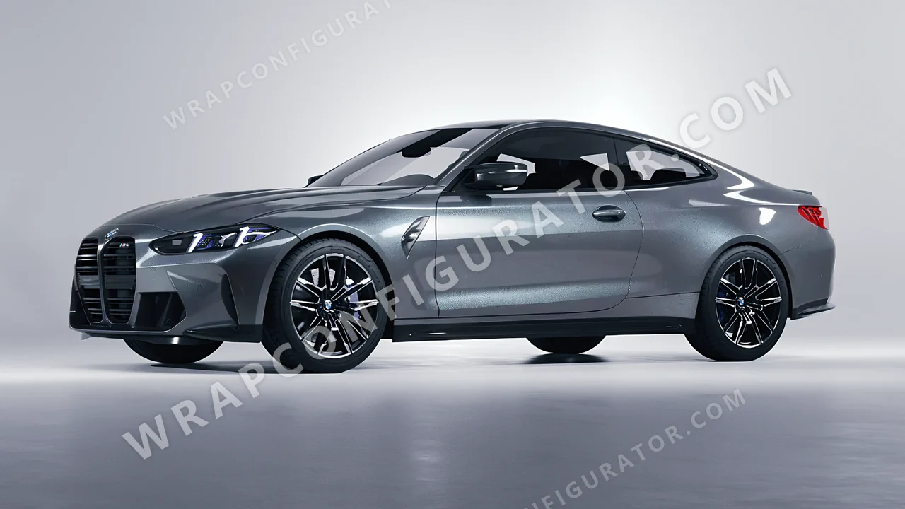 Grey BMW M4 Coupe 2024 wrapped in Avery Dennison Pride Prismatic Grey SW900-879-M