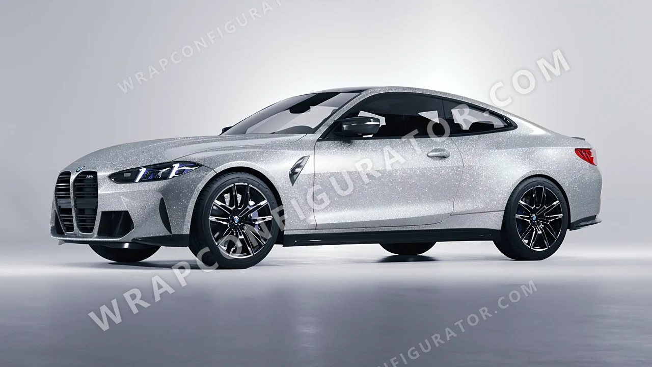 Grey BMW M4 Coupe 2024 wrapped in Avery Dennison Silver SW900-878-D