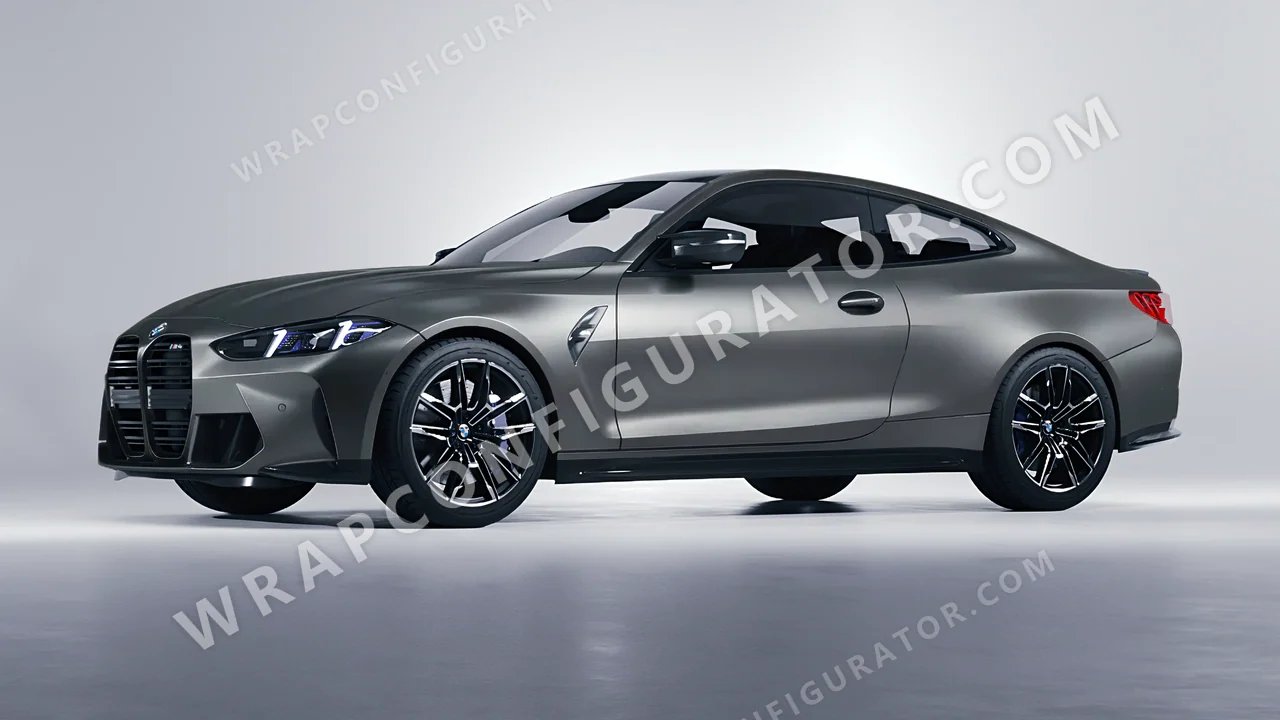 Grey BMW M4 Coupe 2024 wrapped in Avery Dennison Spy Grey SW900-828-M