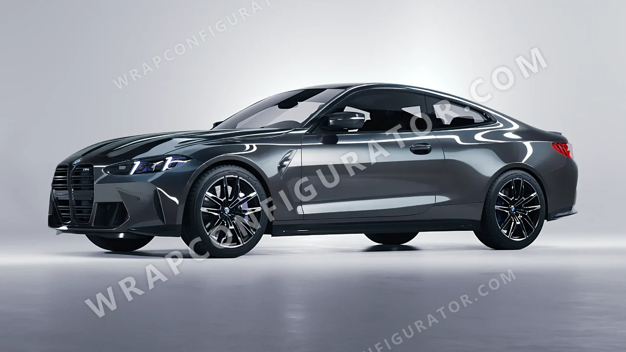 Grey BMW M4 Coupe 2024 wrapped in Colourshield PPF by HyperPro Shark Gray HGF102-P