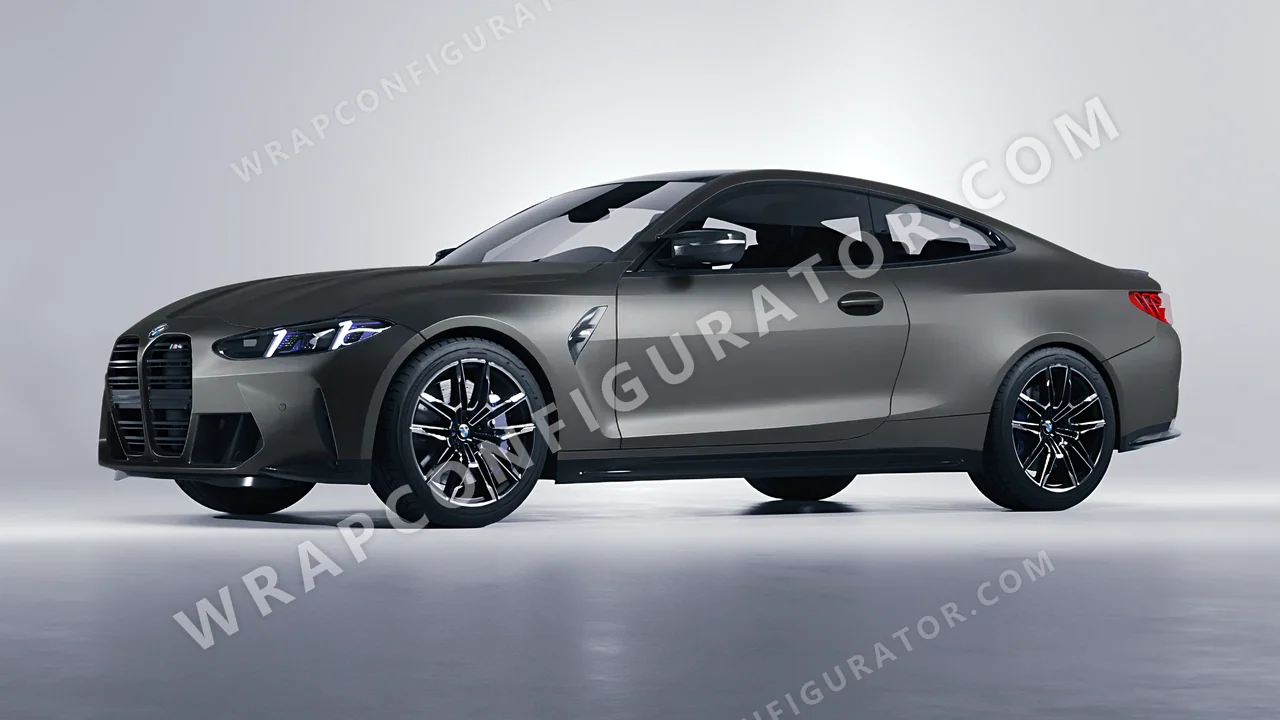 Grey BMW M4 Coupe 2024 wrapped in Colourshield PPF by HyperPro Space Gray MF09-P