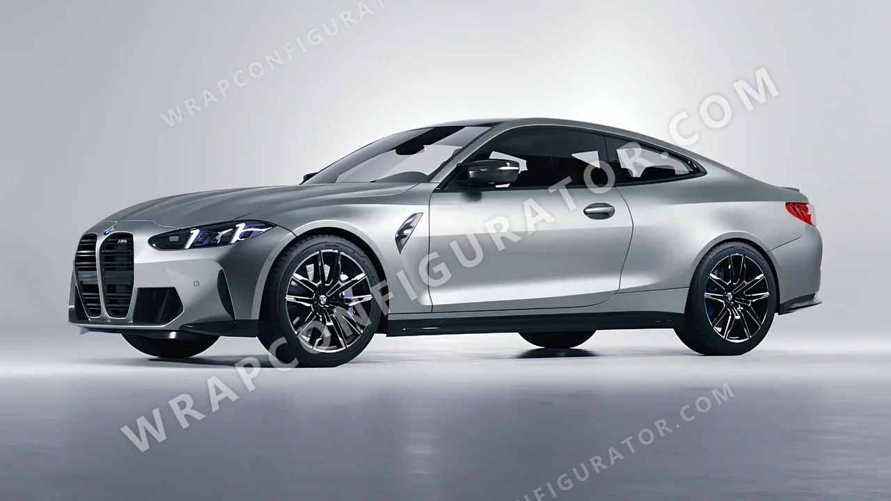 Grey BMW M4 Coupe 2024 wrapped in Inozetek Dynamic PPF Silver DPPF808