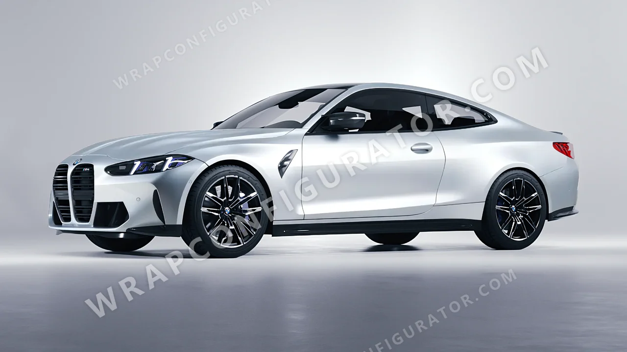 Grey BMW M4 Coupe 2024 wrapped in Inozetek Dynamic PPF Star Silver DPPF805