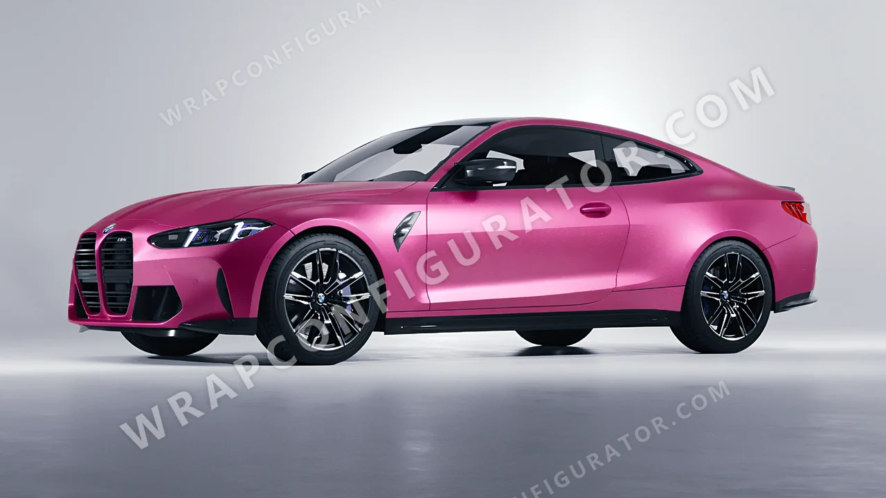 Grey BMW M4 Coupe 2024 wrapped in KPMF Matt Iced Pink Titanium K75504