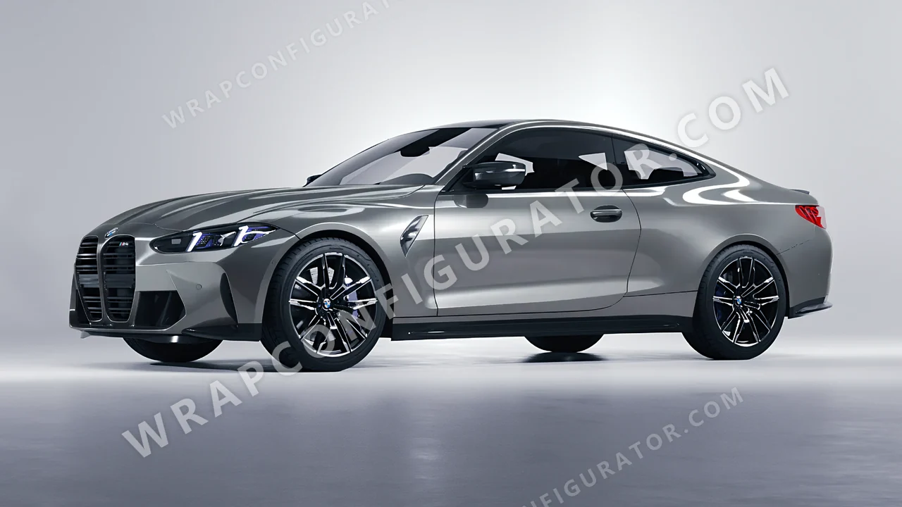 Grey BMW M4 Coupe 2024 wrapped in ORACAL Aluminium 970RA-908G