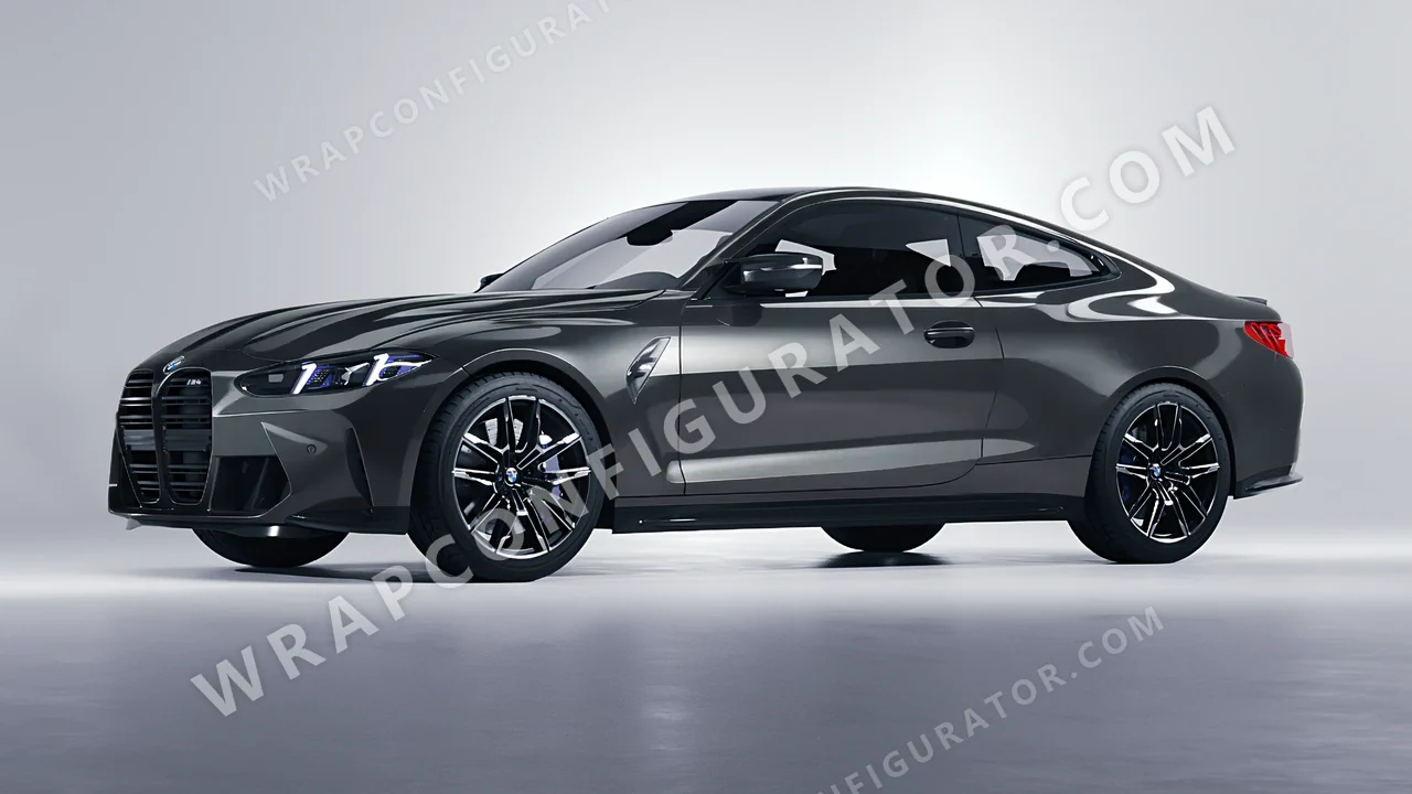 Grey BMW M4 Coupe 2024 wrapped in ORACAL Anthracite 970RA-093G
