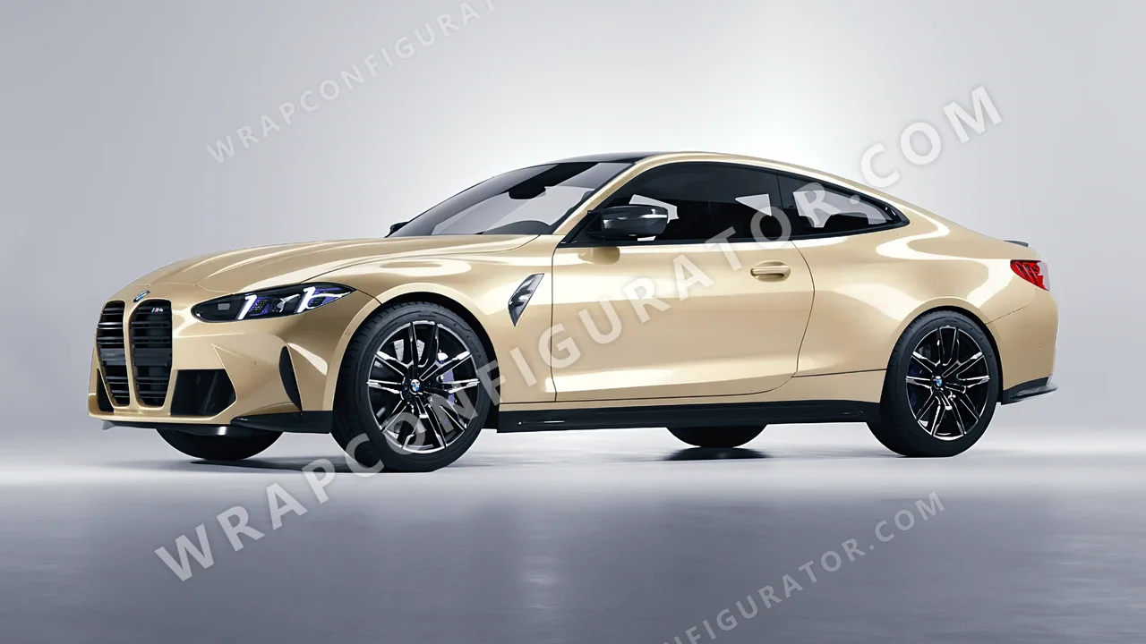 Grey BMW M4 Coupe 2024 wrapped in ORACAL Brass 970RA-922G