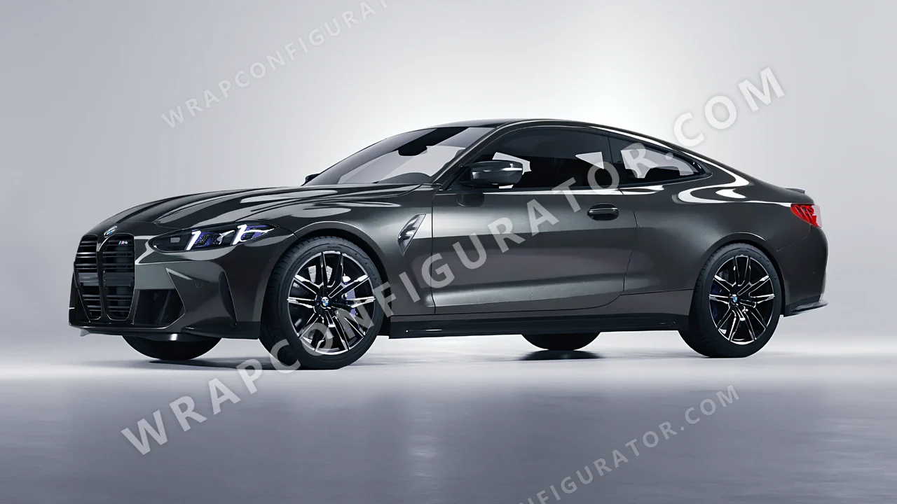 Grey BMW M4 Coupe 2024 wrapped in ORACAL Charcoal 970RA-937G